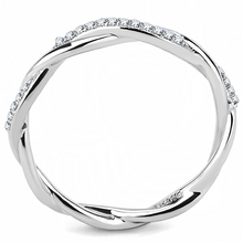 Load image into Gallery viewer, Stainless Steel Twist Twisted Crystal CZ Eternity Wedding Band Ring - Jewelry Store by Erik Rayo
