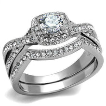 Load image into Gallery viewer, Stainless Steel Women&#39;s Infinity Wedding Ring Set Halo Round CZ Cubic Zirconia - Jewelry Store by Erik Rayo
