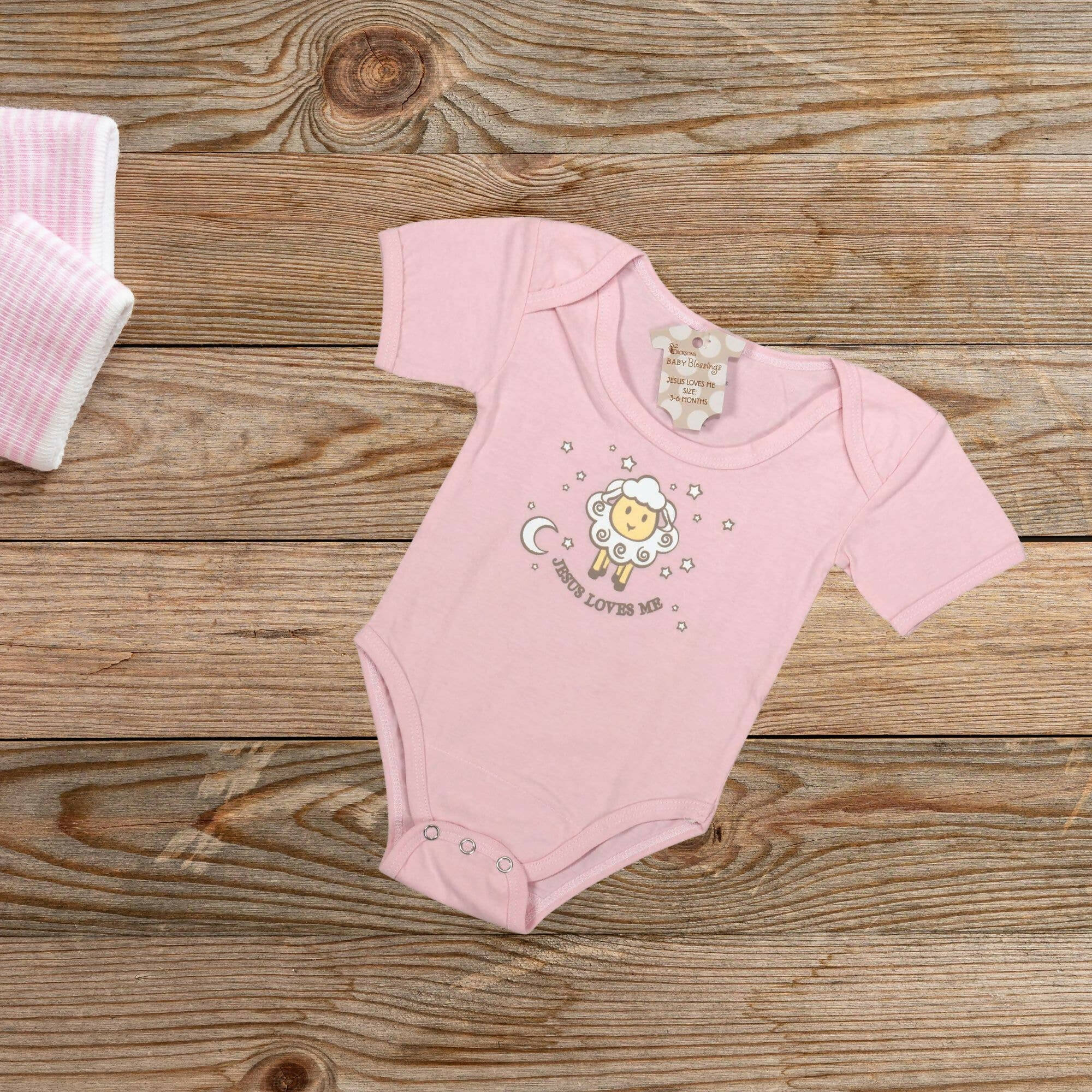 Baby Shirt 3-6Mo Pnk Jesus Love Me Cotn