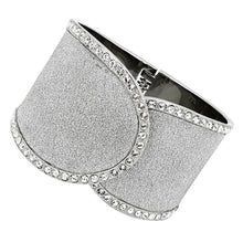 Load image into Gallery viewer, TK1152 - High polished (no plating) Stainless Steel Bangle with Top Grade Crystal in Clear - Jewelry Store by Erik Rayo
