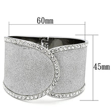 Load image into Gallery viewer, TK1152 - High polished (no plating) Stainless Steel Bangle with Top Grade Crystal in Clear - Jewelry Store by Erik Rayo
