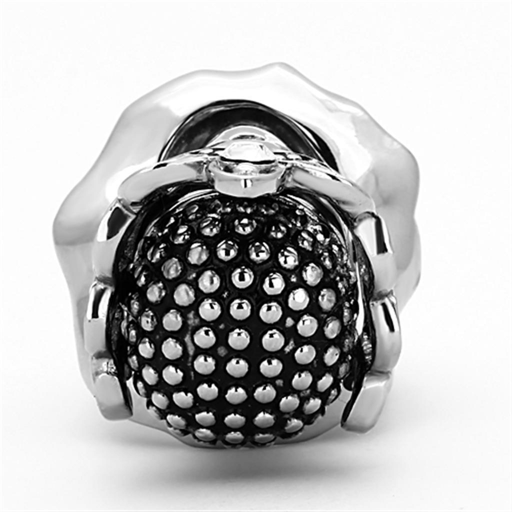 TK1201 - High polished (no plating) 316L Stainless Steel Ring with Top Grade Crystal in Clear - Jewelry Store by Erik Rayo