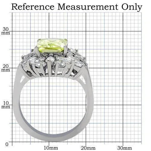 Silver Rings for Women Anillo Para Mujer Stainless Steel Ring with AAA Grade CZ in Light Green Color - Jewelry Store by Erik Rayo