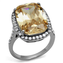 Load image into Gallery viewer, TK2503 - High polished (no plating) Stainless Steel Ring with AAA Grade CZ in Champagne - Jewelry Store by Erik Rayo
