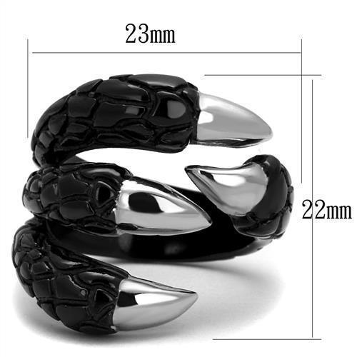 TK2510 - Two-Tone IP Black (Ion Plating) 316L Stainless Steel Ring with No Stone - Jewelry Store by Erik Rayo