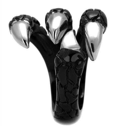TK2510 - Two-Tone IP Black (Ion Plating) 316L Stainless Steel Ring with No Stone - Jewelry Store by Erik Rayo