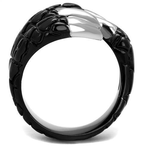 TK2510 - Two-Tone IP Black (Ion Plating) Stainless Steel Ring with No Stone - Jewelry Store by Erik Rayo