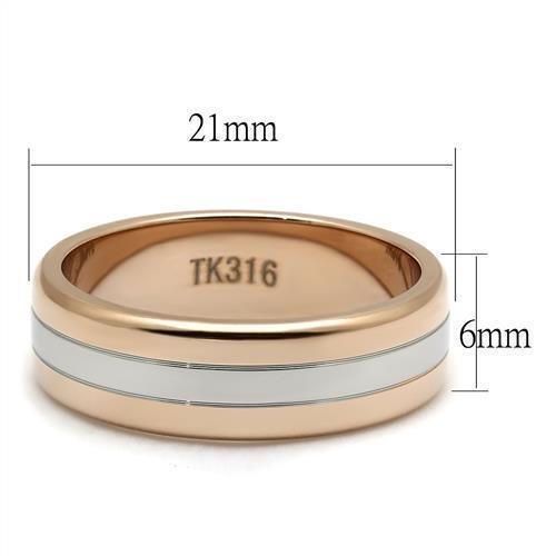 TK2569 - Two-Tone IP Rose Gold 316L Stainless Steel Ring with No Stone - Jewelry Store by Erik Rayo