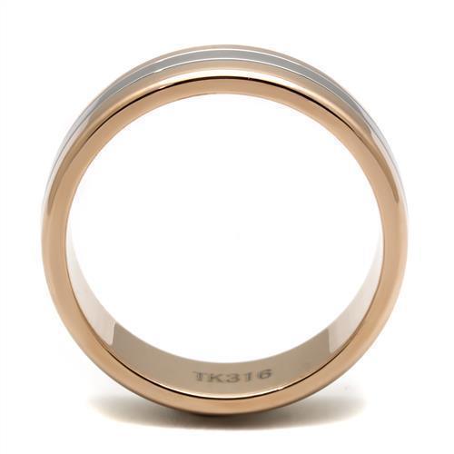 TK2569 - Two-Tone IP Rose Gold 316L Stainless Steel Ring with No Stone - Jewelry Store by Erik Rayo