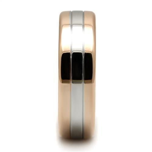 TK2569 - Two-Tone IP Rose Gold 316L Stainless Steel Ring with No Stone - Jewelry Store by Erik Rayo