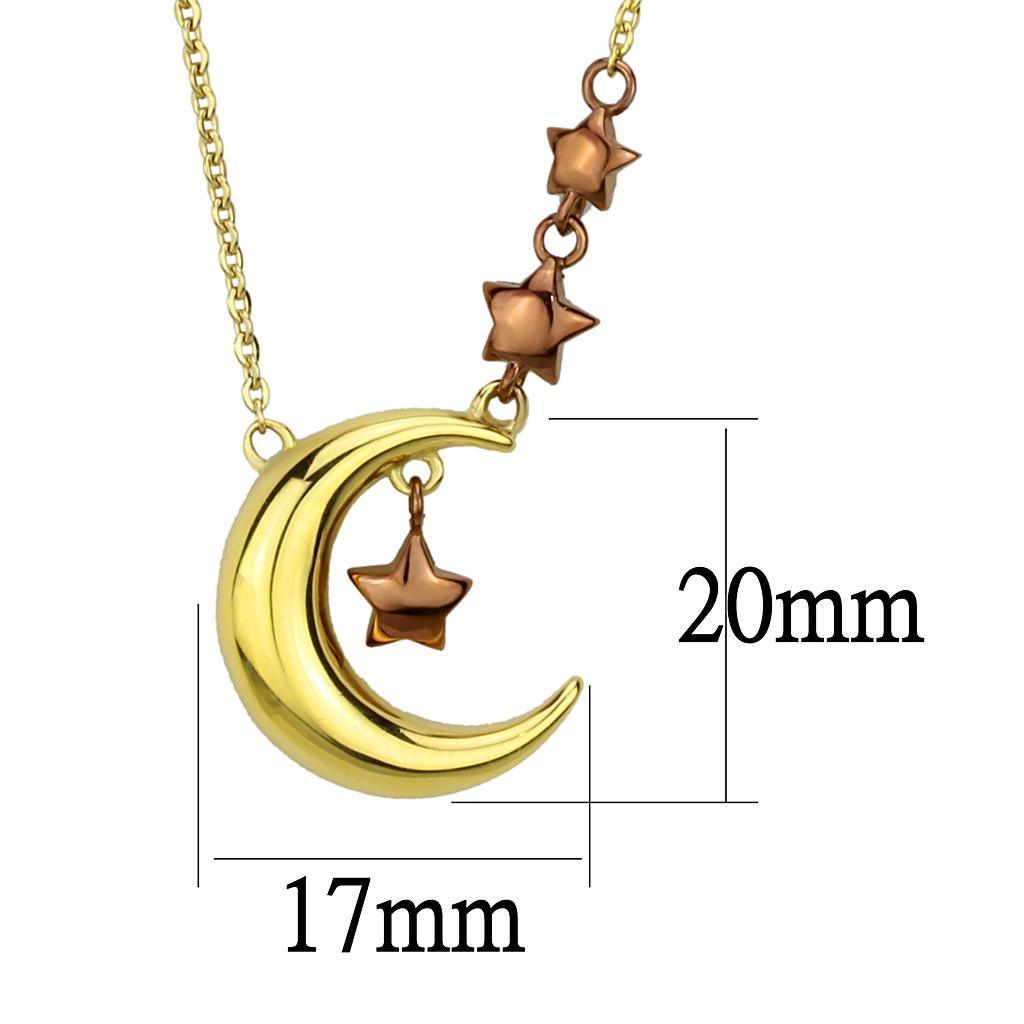 TK2796 - IP Gold & IP Light Brown (IP Light coffee) Stainless Steel Necklace with No Stone - Jewelry Store by Erik Rayo