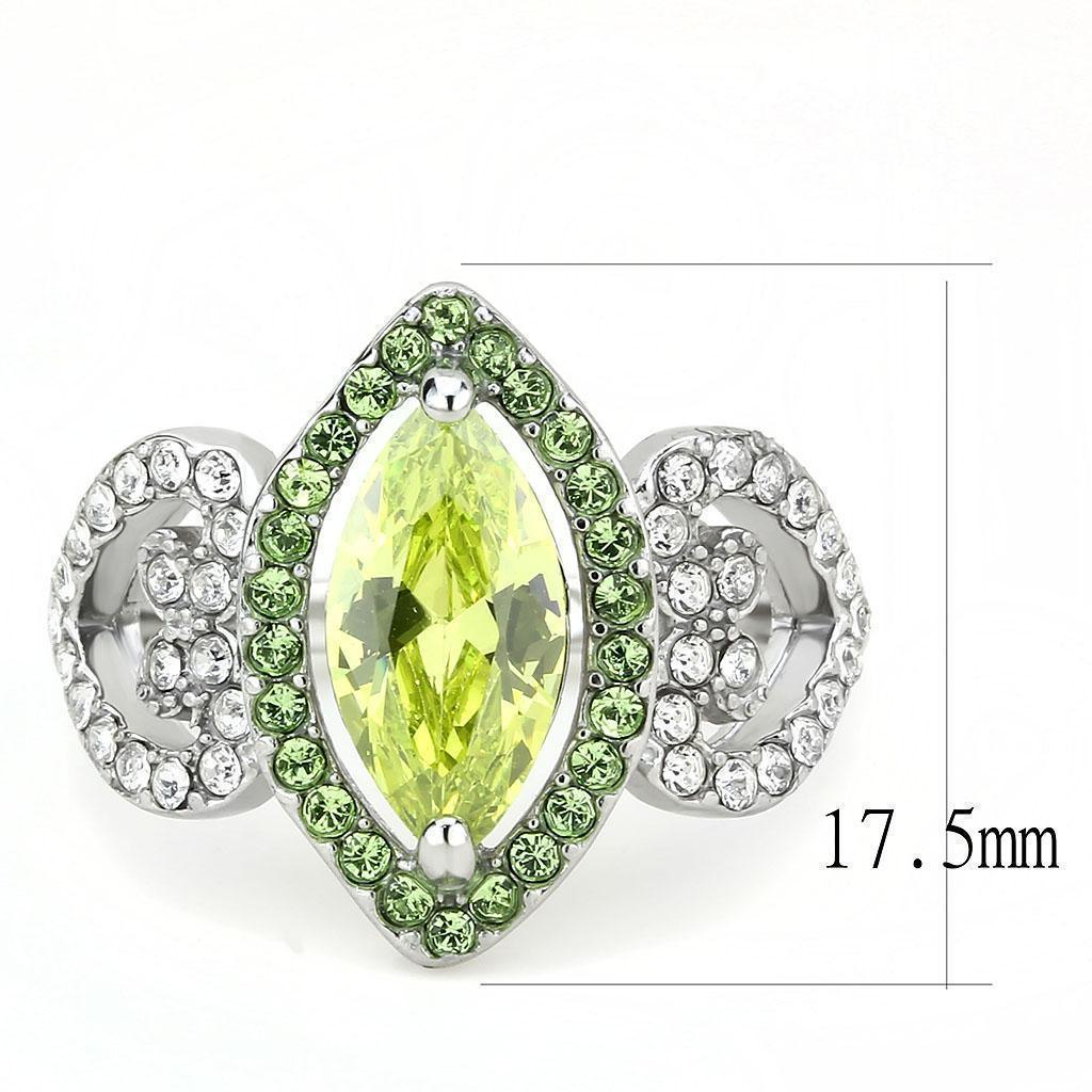 Rings for Women Anillo Para Mujer Stainless Steel Ring with AAA Grade CZ in Light Green Color - Jewelry Store by Erik Rayo