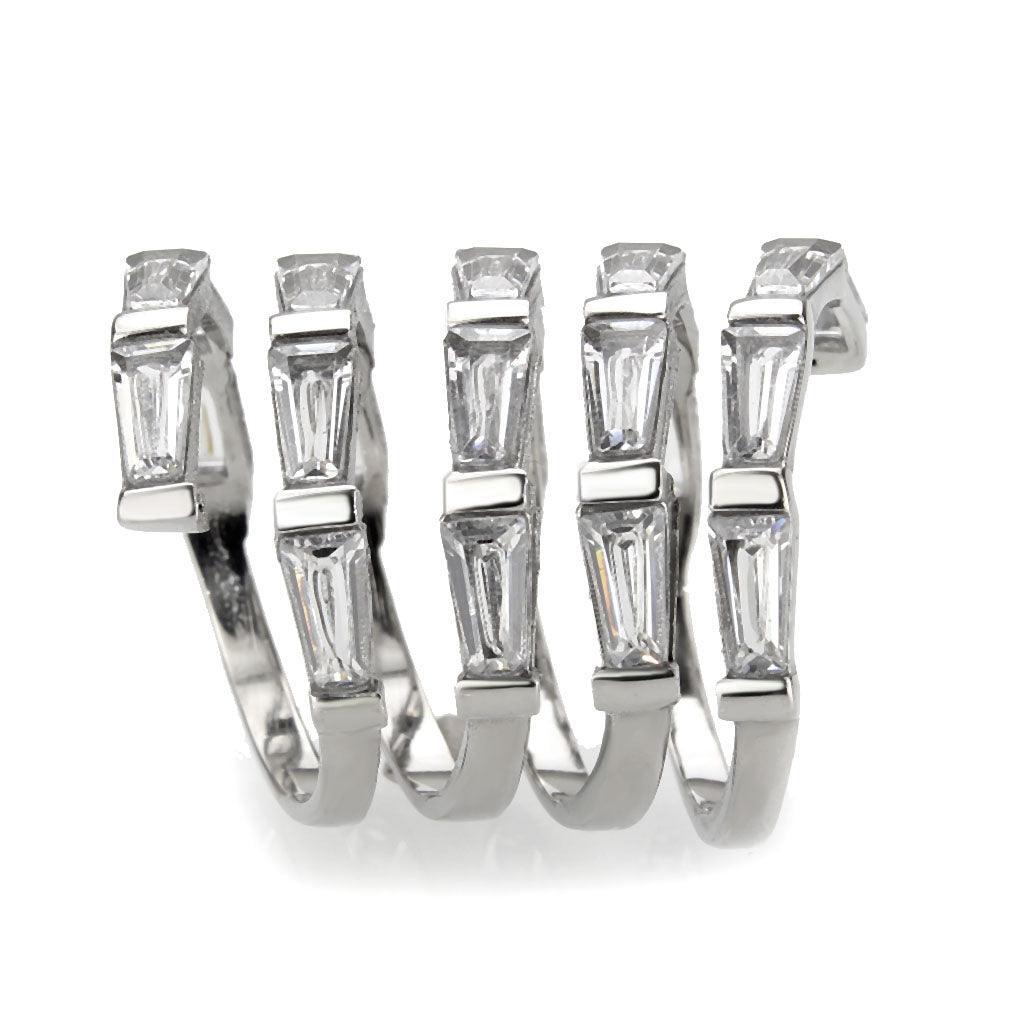 TK3729 High polished Stainless Steel Ring with AAA Grade CZ in Clear - Jewelry Store by Erik Rayo