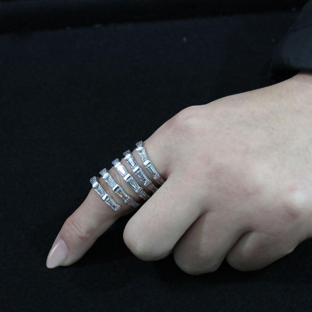 TK3729 High polished Stainless Steel Ring with AAA Grade CZ in Clear - Jewelry Store by Erik Rayo