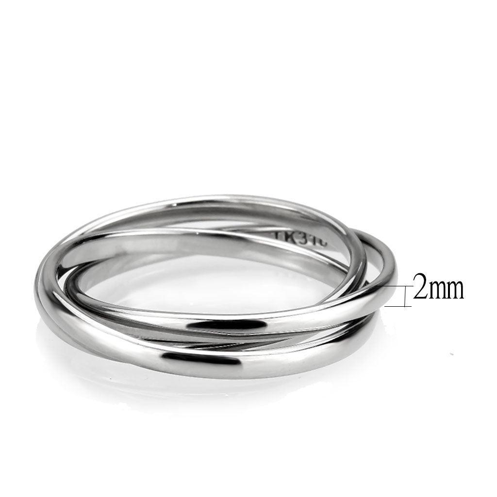 TK3743 - High polished Stainless Steel Interlocking Ring - Jewelry Store by Erik Rayo