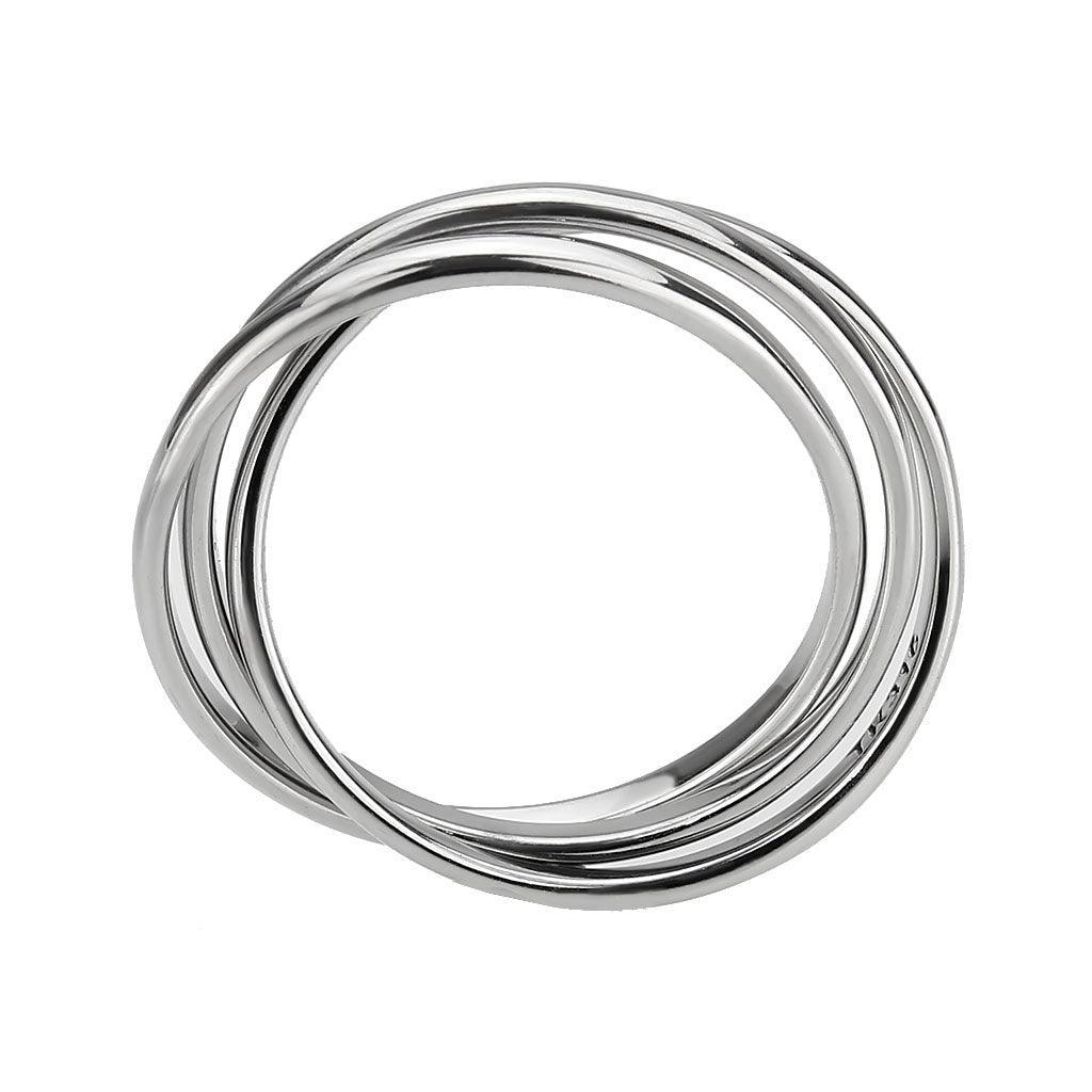 TK3743 - High polished Stainless Steel Interlocking Ring - Jewelry Store by Erik Rayo