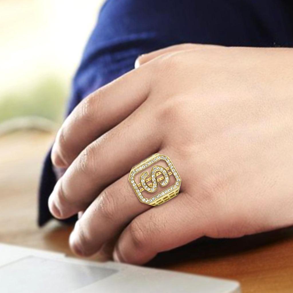 TK3757 - IP Gold(Ion Plating) Stainless Steel Ring with Top Grade Crystal in Clear - Jewelry Store by Erik Rayo