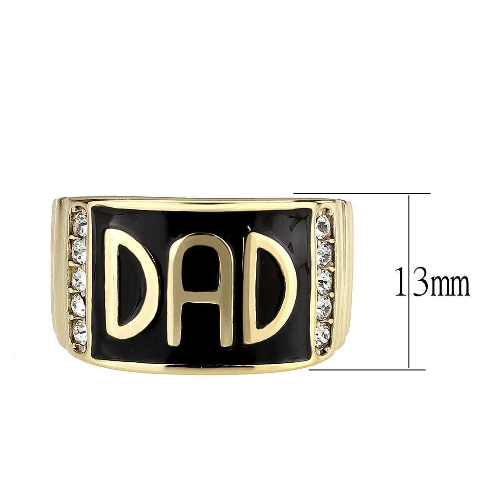 TK3760 - IP Gold(Ion Plating) Stainless Steel Ring with Top Grade Crystal in Clear - Jewelry Store by Erik Rayo