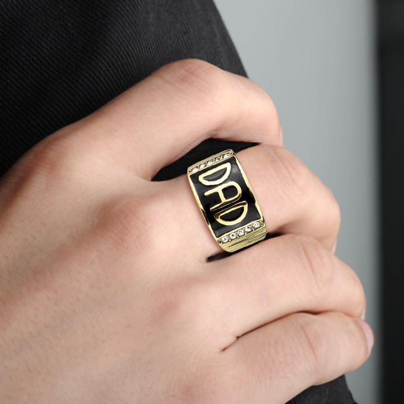 TK3760 - IP Gold(Ion Plating) Stainless Steel Ring with Top Grade Crystal in Clear - Jewelry Store by Erik Rayo