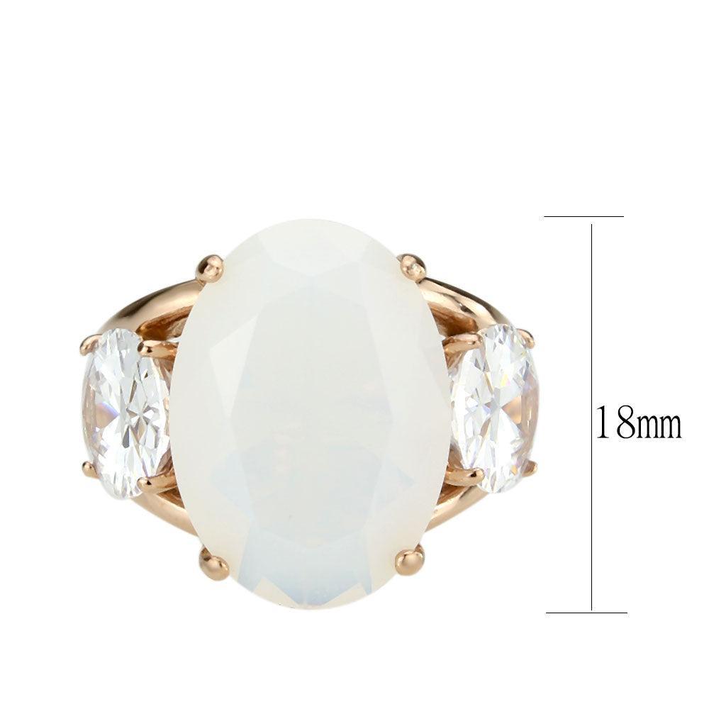 TK3788 - IP Rose Gold(Ion Plating) Stainless Steel Ring with Synthetic in Fireopal - Jewelry Store by Erik Rayo