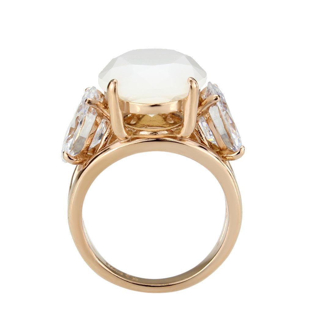 TK3788 - IP Rose Gold(Ion Plating) Stainless Steel Ring with Synthetic in Fireopal - Jewelry Store by Erik Rayo