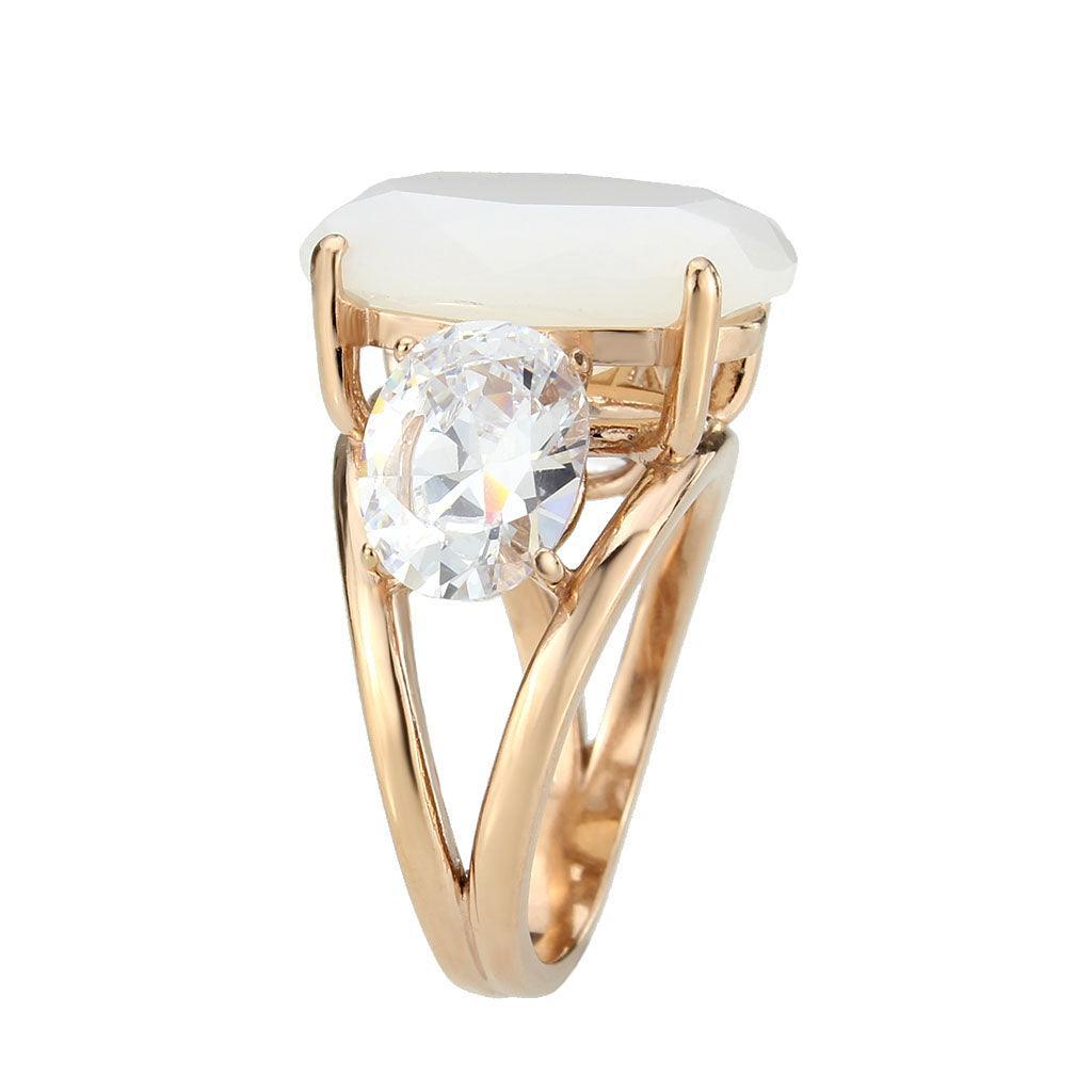 TK3788 - IP Rose Gold(Ion Plating) Stainless Steel Ring with Synthetic in Fireopal - Jewelry Store by Erik Rayo