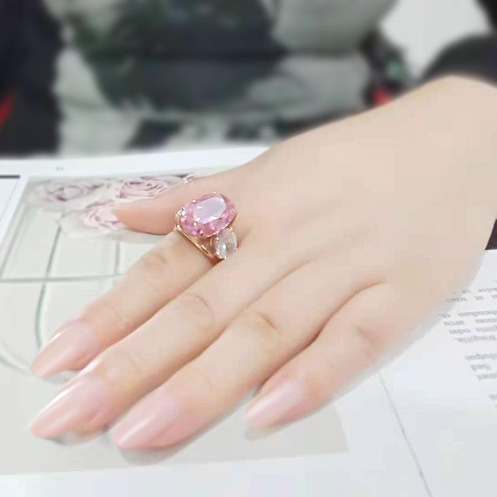 TK3789 - IP Rose Gold(Ion Plating) Stainless Steel Ring with AAA Grade CZ in Rose - Jewelry Store by Erik Rayo