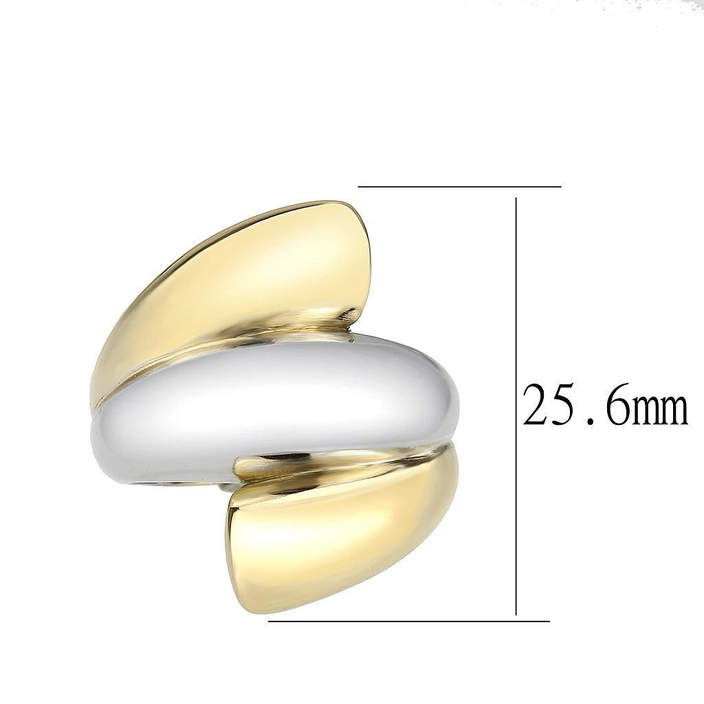 TK3796 - Two Tone IP Gold (Ion Plating) Stainless Steel Ring with NoStone in No Stone - Jewelry Store by Erik Rayo