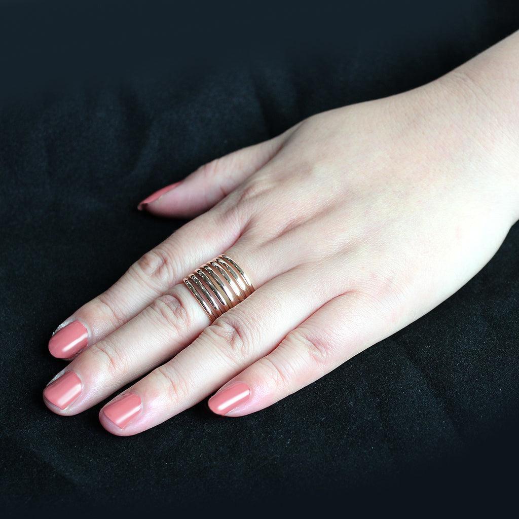 TK3797 - IP Rose Gold(Ion Plating) Stainless Steel Ring with NoStone in No Stone - Jewelry Store by Erik Rayo