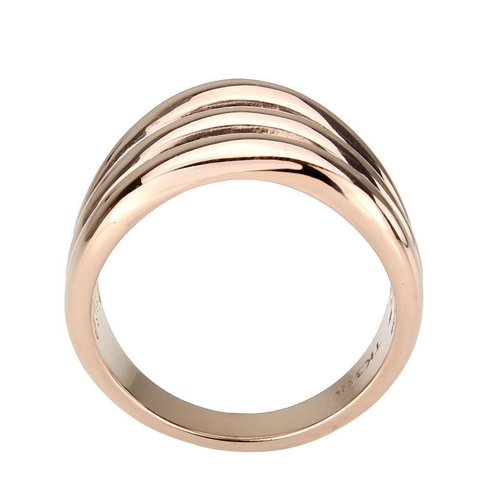 TK3799 - IP Rose Gold(Ion Plating) Stainless Steel Ring with NoStone in No Stone - Jewelry Store by Erik Rayo