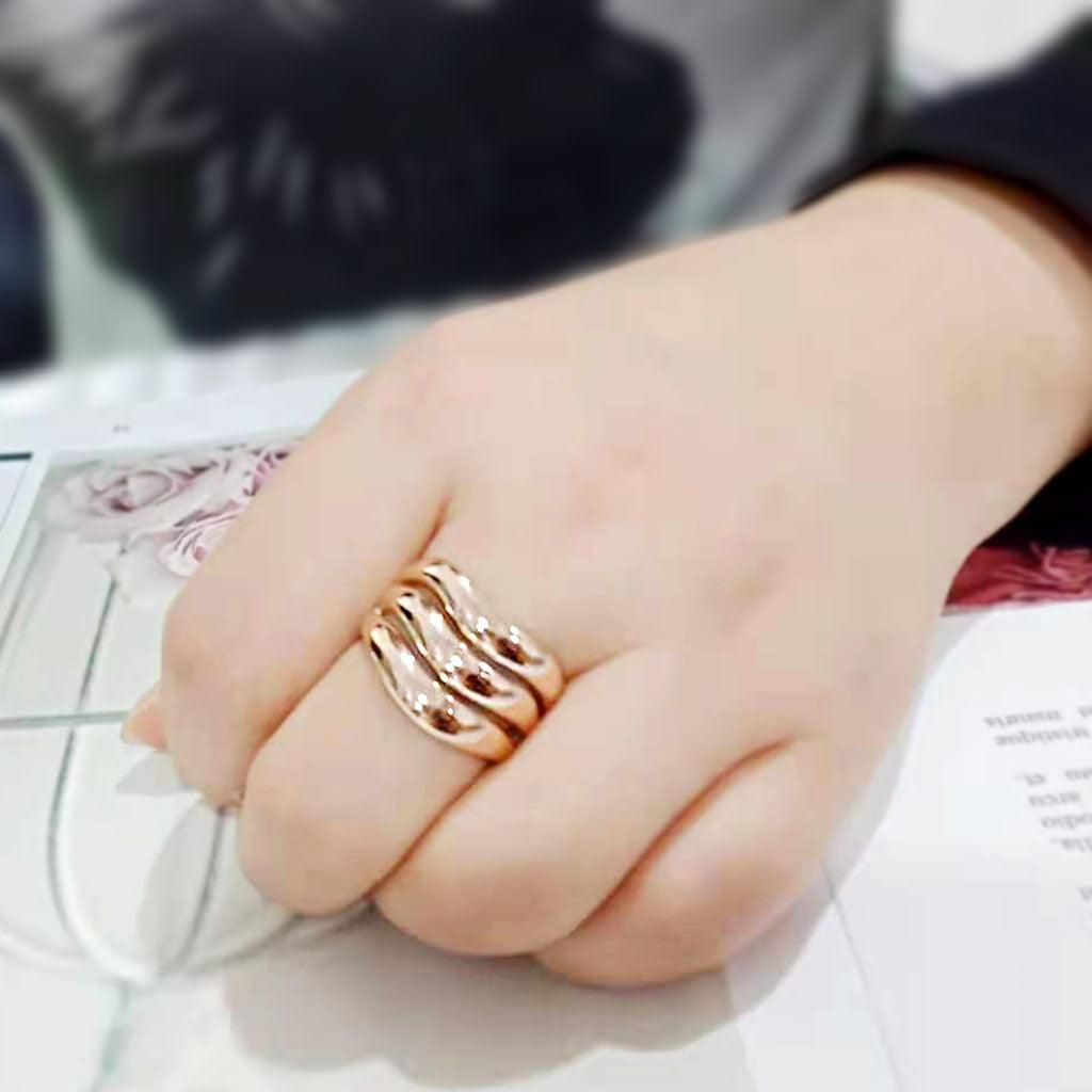 TK3799 - IP Rose Gold(Ion Plating) Stainless Steel Ring with NoStone in No Stone - Jewelry Store by Erik Rayo
