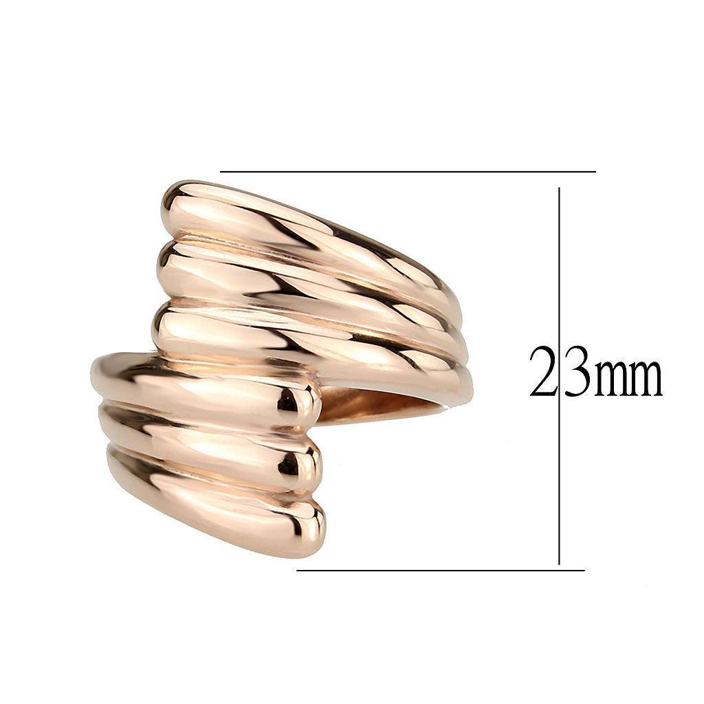 TK3800 - IP Rose Gold(Ion Plating) Stainless Steel Ring with NoStone in No Stone - Jewelry Store by Erik Rayo