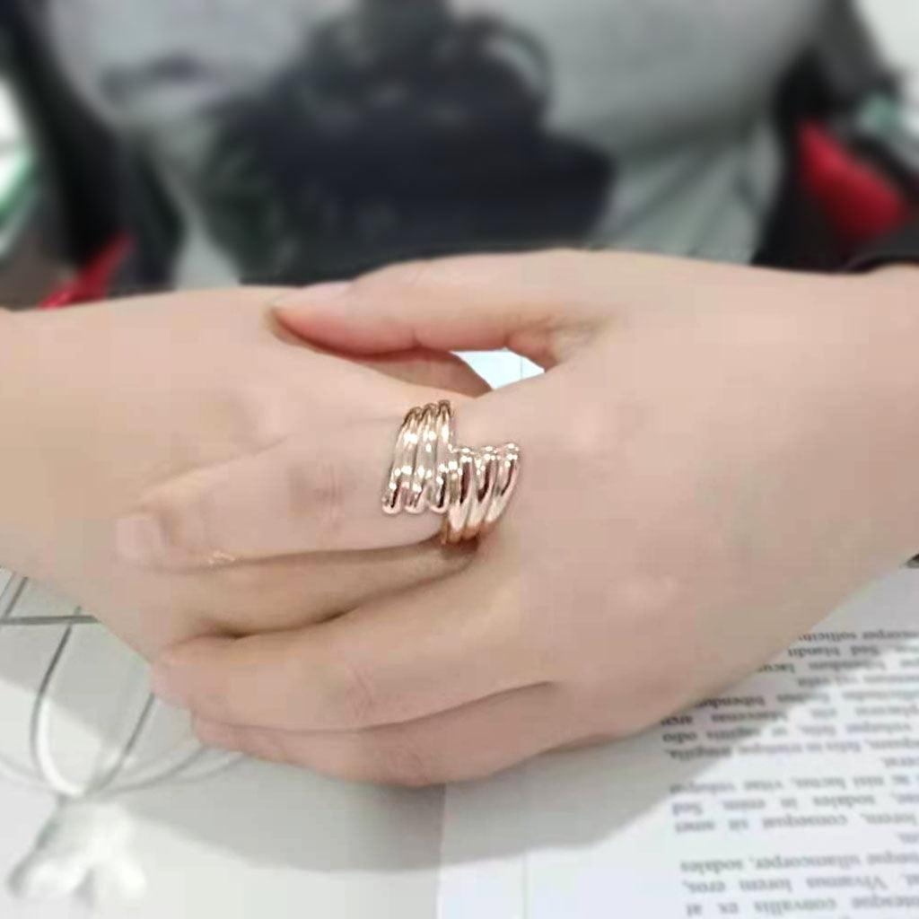TK3800 - IP Rose Gold(Ion Plating) Stainless Steel Ring with NoStone in No Stone - Jewelry Store by Erik Rayo