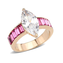 Load image into Gallery viewer, TK3825 - IP Rose Gold(Ion Plating) Stainless Steel Ring with AAA Grade CZ in Clear - Jewelry Store by Erik Rayo
