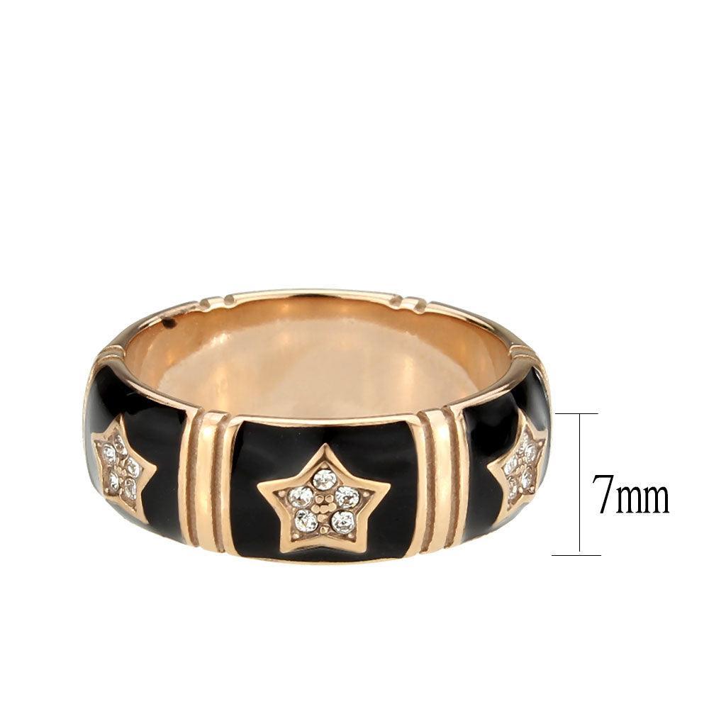 TK3826 - IP Rose Gold(Ion Plating) Stainless Steel Ring with Top Grade Crystal in Clear - Jewelry Store by Erik Rayo