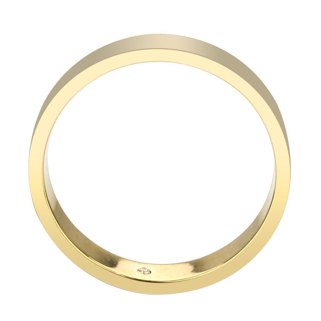 TK3832 - IP Gold Stainless Steel Ring with Top Grade Crystal in Clear - Jewelry Store by Erik Rayo