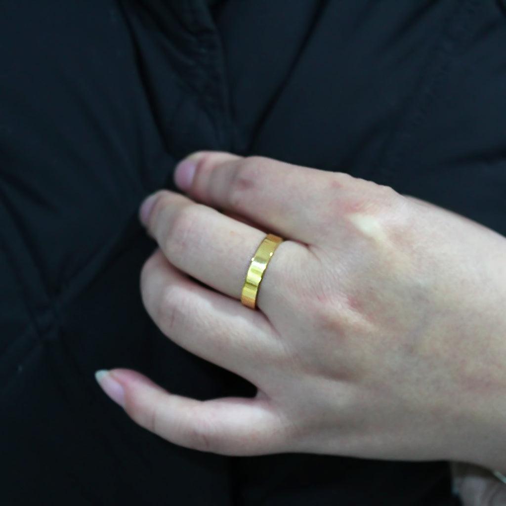 TK3832 - IP Gold Stainless Steel Ring with Top Grade Crystal in Clear - Jewelry Store by Erik Rayo