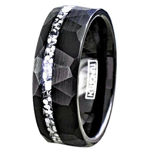 Men's Wedding Band - Brushed Faceted Meteorite Ring for Men and Women - Jewelry Store by Erik Rayo