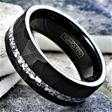 Load image into Gallery viewer, Mens Wedding Band Rings for Men Wedding Rings for Womens / Mens Rings Brushed Faceted Meteorite Wedding Band - Jewelry Store by Erik Rayo
