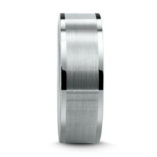 Tungsten Rings for Men Wedding Bands for Him Womens Wedding Bands for Her 8mm Brushed Size 5-15 - Jewelry Store by Erik Rayo