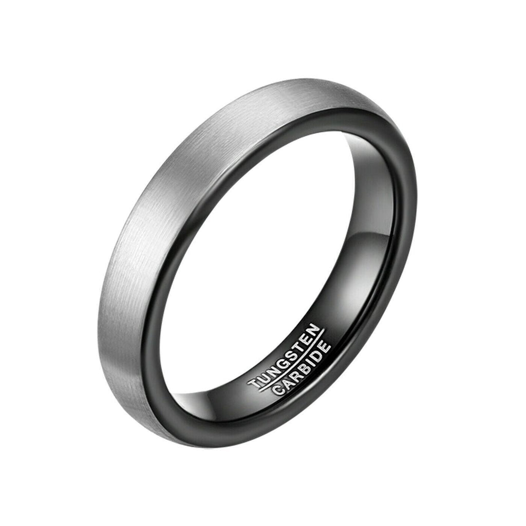 Tungsten Carbide Wedding Band Ring 4mm Matte Brushed Comfort Fit Sizes 4-15 - Jewelry Store by Erik Rayo
