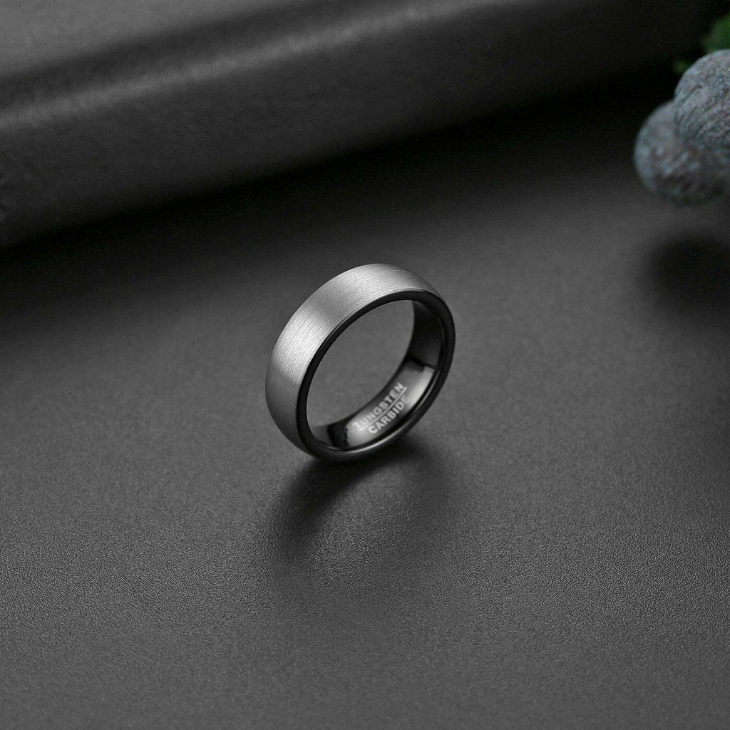 Tungsten Carbide Wedding Band Ring 6mm Matte Brushed Comfort Fit Sizes 4-15 - Jewelry Store by Erik Rayo