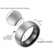 Load image into Gallery viewer, Tungsten Carbide Wedding Band Rings 8mm Matte Brushed Comfort Fit Size 4-15 - Jewelry Store by Erik Rayo
