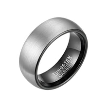 Load image into Gallery viewer, Tungsten Carbide Wedding Band 8mm Matte Brushed Comfort Fit Ring Size 4-15
