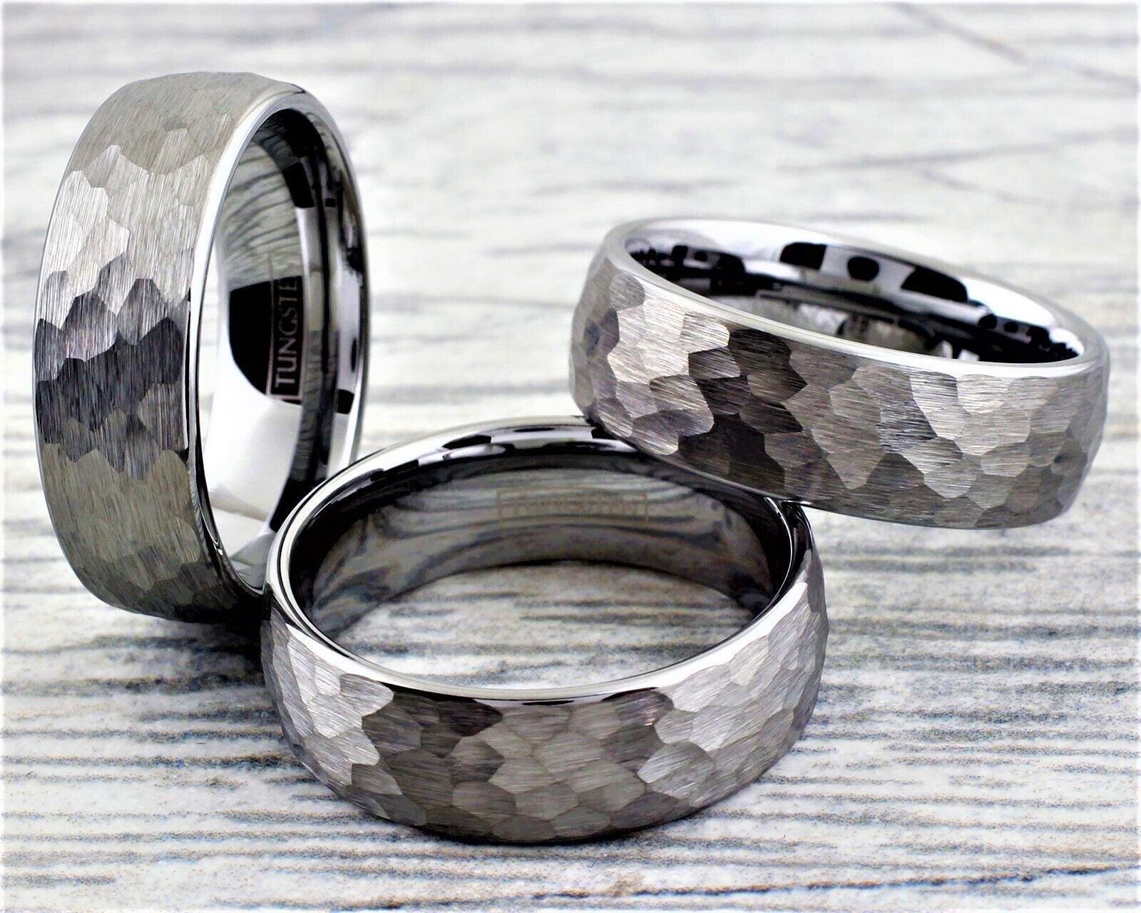 Men's Wedding Band 6mm Silver Hammered Handmade Ring for Men and Women - Jewelry Store by Erik Rayo