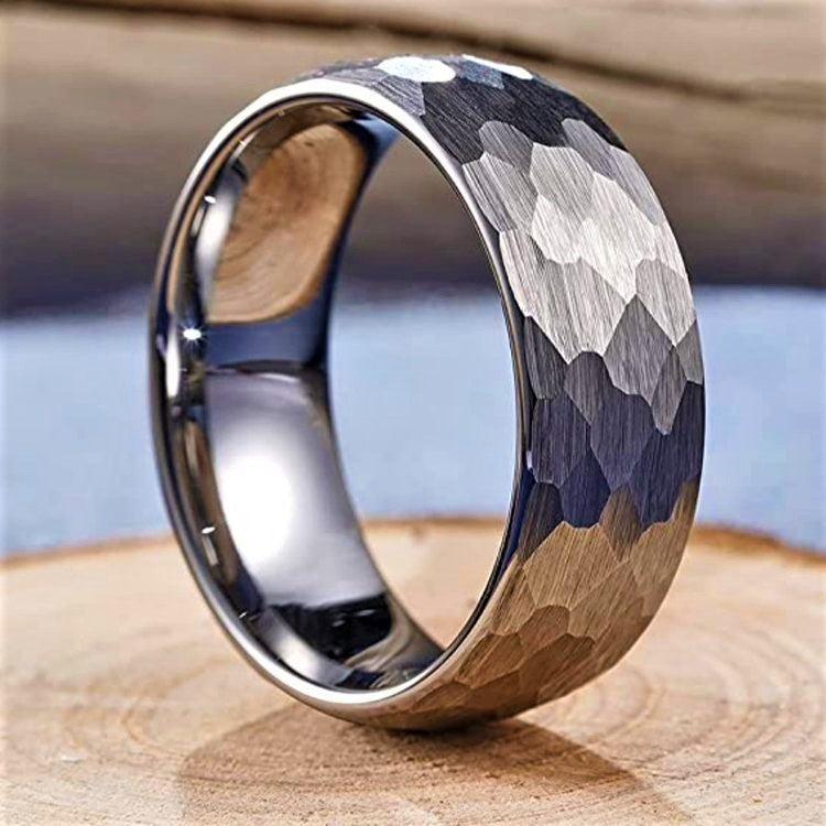 Men's Wedding Band 6mm Silver Hammered Handmade Ring for Men and Women - Jewelry Store by Erik Rayo