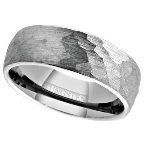 Men's Wedding Band 6mm Silver Hammered Handmade Ring for Men and Women - Jewelry Store by Erik Rayo