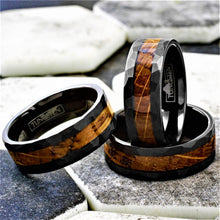 Load image into Gallery viewer, Mens Wedding Band Rings for Men Wedding Rings for Womens / Mens Rings Black Charred Whiskey Barrel Wood - Jewelry Store by Erik Rayo
