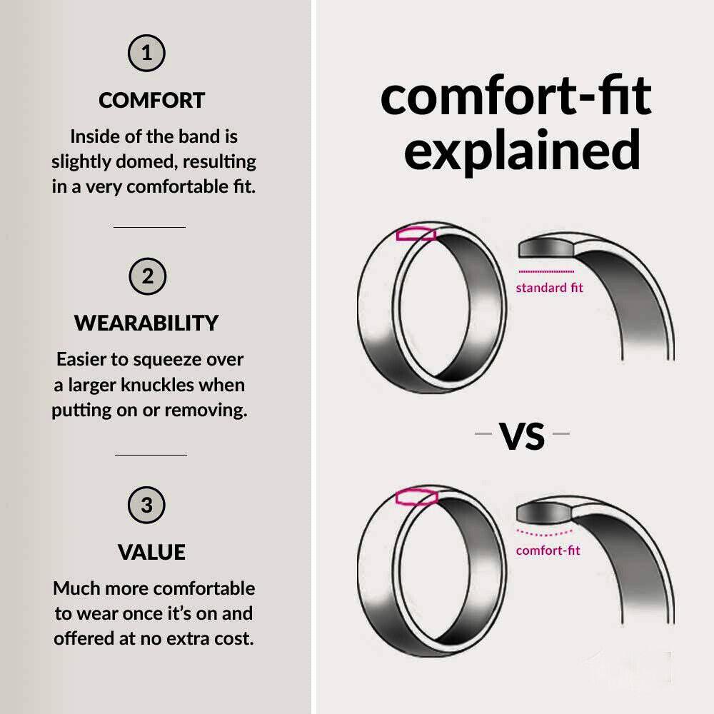 Tungsten Rings for Men Wedding Bands for Him Womens Wedding Bands for Her 6mm Black Crosses IP Plated Flat Brushed Center - Jewelry Store by Erik Rayo