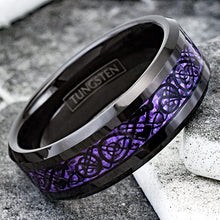 Load image into Gallery viewer, Mens Wedding Band Rings for Men Wedding Rings for Womens / Mens Rings Black Purple Carbon Fiber Wedding Band - Jewelry Store by Erik Rayo
